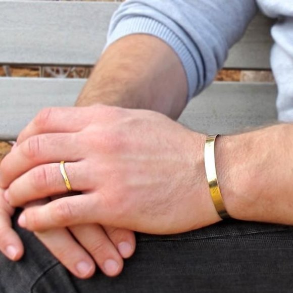 New! Stainless Steel Rose Gold Cuff Bracelets Bangles - Picture 4 of 9